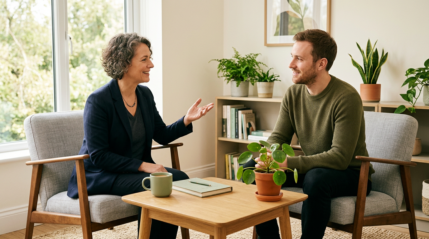 Executive coach working with a client